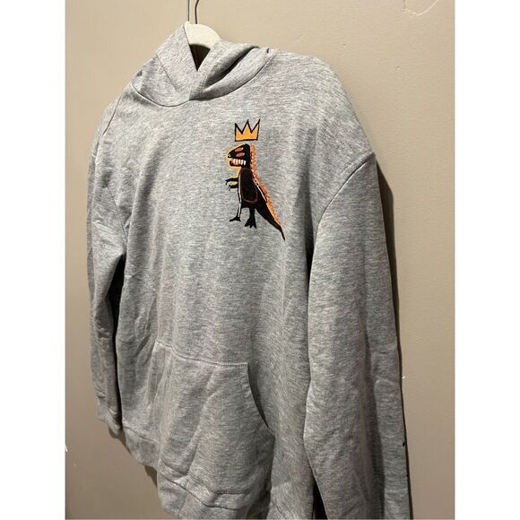 JEAN-MICHEL BASQUIAT BOYS LARGE 12-14 PEZ DISPENSER HOODIE T-REX DINOSAUR - Picture 2 of 7